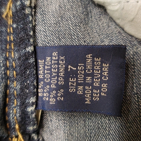 Angels Denim Jeans with Brown Embroidery Size 7 - Picture 5 of 12